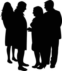 people talking, silhouette vector