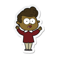 sticker of a cartoon staring man