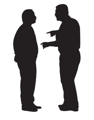 men making chat, silhouette vector