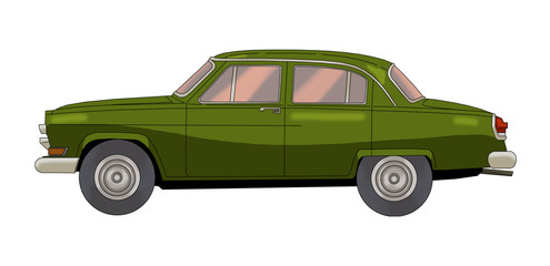 illustration of green car