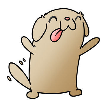 gradient cartoon kawaii of a cute dog