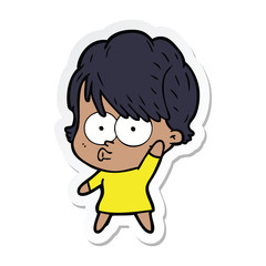 sticker of a cartoon woman