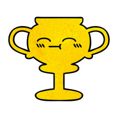 retro grunge texture cartoon trophy