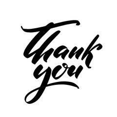 Thank you. Hand drawn creative calligraphy and brush pen lettering, design for holiday greeting cards and invitations.