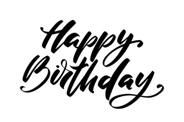 Hand drawn vector lettering. Happy Birthday to you phrase by hand. Handwritten modern calligraphy. Inscription for postcards, posters, prints, greeting cards.