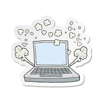 recommend clip art: sticker of a cartoon laptop computer fault