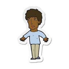 sticker of a cartoon surprised man