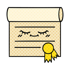 comic book style cartoon certificate