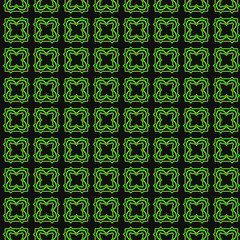 Art Deco Pattern Of Geometric Elements. Seamless Pattern. Vector Illustration. Design For Printing, Presentation, Textile Industry. green black color