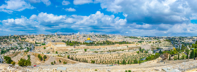 Jerusalem viewed from the mount of olives, Israel