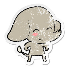 Obraz premium distressed sticker of a cute cartoon elephant