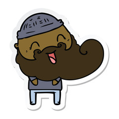 sticker of a happy bearded man