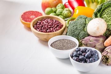 Freshly selection of healthy and clean foods