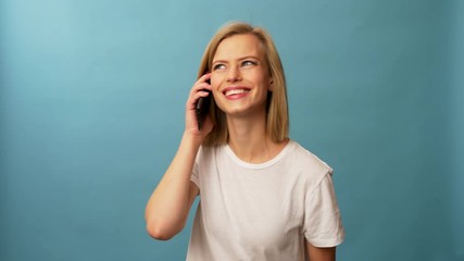 Model answering phone call