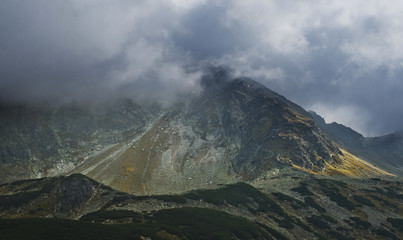 Clouds over mountain, tatra mountains, poland