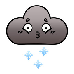 Fototapeta premium gradient shaded cartoon storm snow cloud