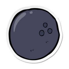 sticker of a cartoon bowling ball