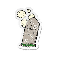 retro distressed sticker of a cartoon spooky grave