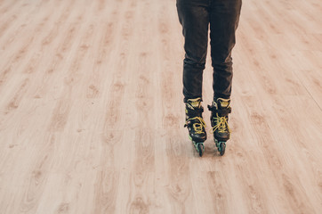 Black roller skates