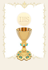 kielich, pierwsza komunia, IHS, neutralny, celebracja, pamiątka, pamiątka pierwszej komunii, eucharystia