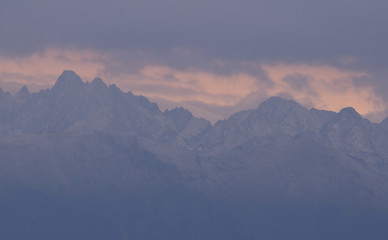 Fototapeta na wymiar Panoramic view of the mountains, Alps, Italy