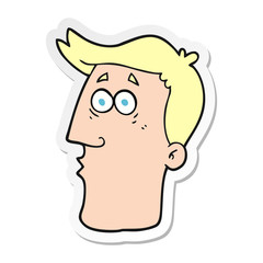 sticker of a cartoon male face