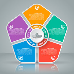 Abstract 3D Paper Infographics. Business template .Vector illustration