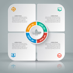 Abstract 3D Paper Infographics. Business template .Vector illustration