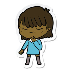 sticker of a cartoon woman
