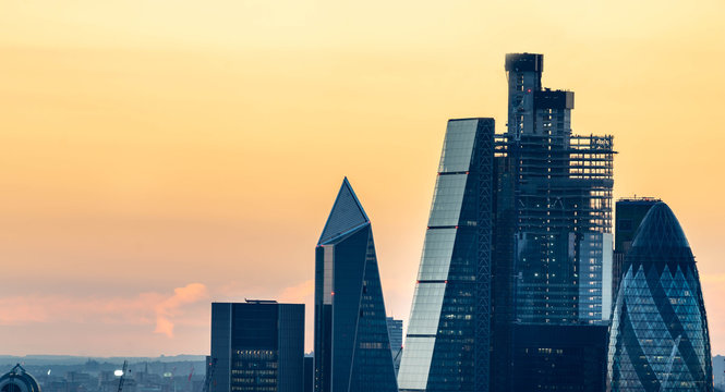 London Skyline At Sunset