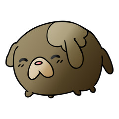 gradient cartoon of cute kawaii dog