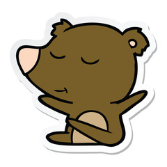 sticker of a happy cartoon bear