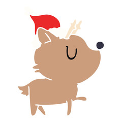 christmas cartoon of kawaii deer