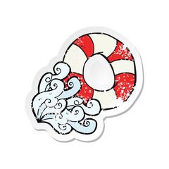 retro distressed sticker of a cartoon life ring