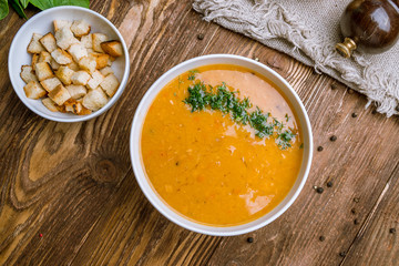 pea soup in a bowl