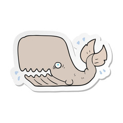 sticker of a cartoon angry whale