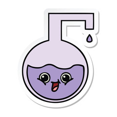 sticker of a cute cartoon science experiment