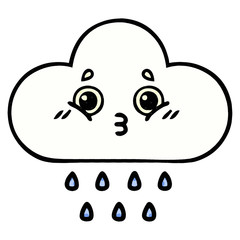comic book style cartoon rain cloud