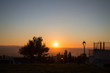 Panorama of Sierra Nevada and Granada, Spain as Seen from Sacromonte
