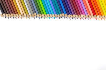 Fototapeta premium colored pencils isolated on white background