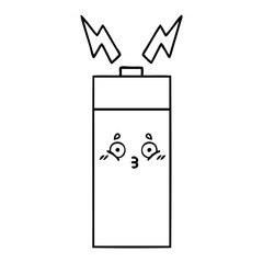 line drawing cartoon battery