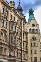 Fototapeta na wymiar Renaissance style palaces in Prague, Czech Republic
