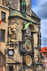 The ornate calendar dial in Prague, Czech Republic