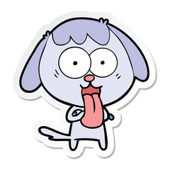 sticker of a cute cartoon dog