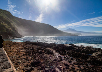 fantastic view over the coast from Tenerife with Teide