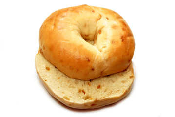 Onion Bagel Isolated Over a White Background