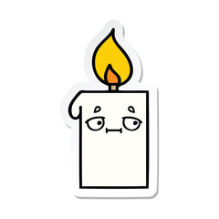sticker of a cute cartoon lit candle