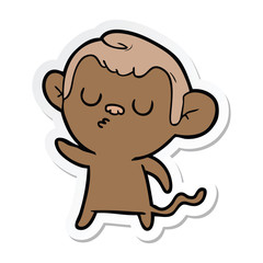 sticker of a cartoon monkey