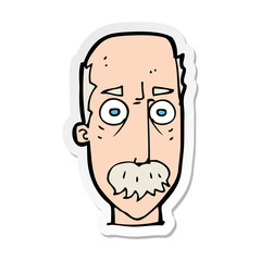 sticker of a cartoon man with mustache
