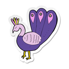 sticker of a cartoon peacock